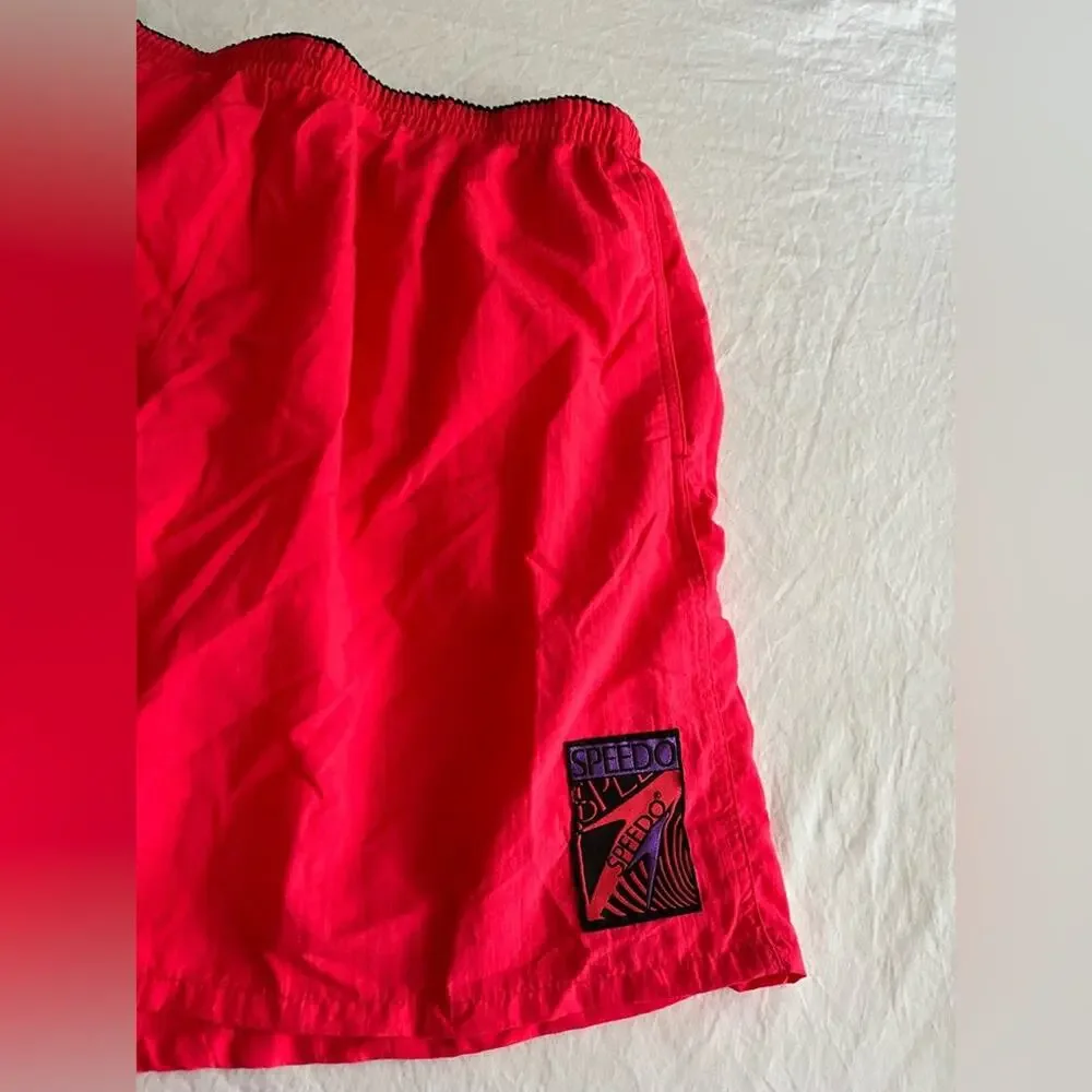 Speedo Swim Trunks Coral Bright Pink Red Size Large